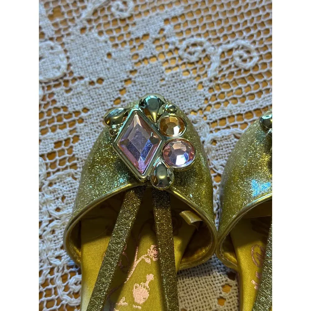 Disney Store Belle Princess Shoes Jewel Beauty & the Beast Girls Size 7/8